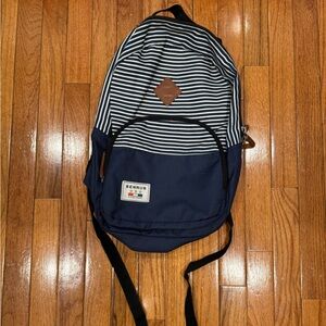 Navy and White Backpack